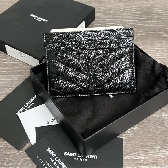 Yves Saint Laurent Handbags - *NEW* Authentic YVES SAINT LAURENT YSL Cassandra Matelasse All Black Card Case